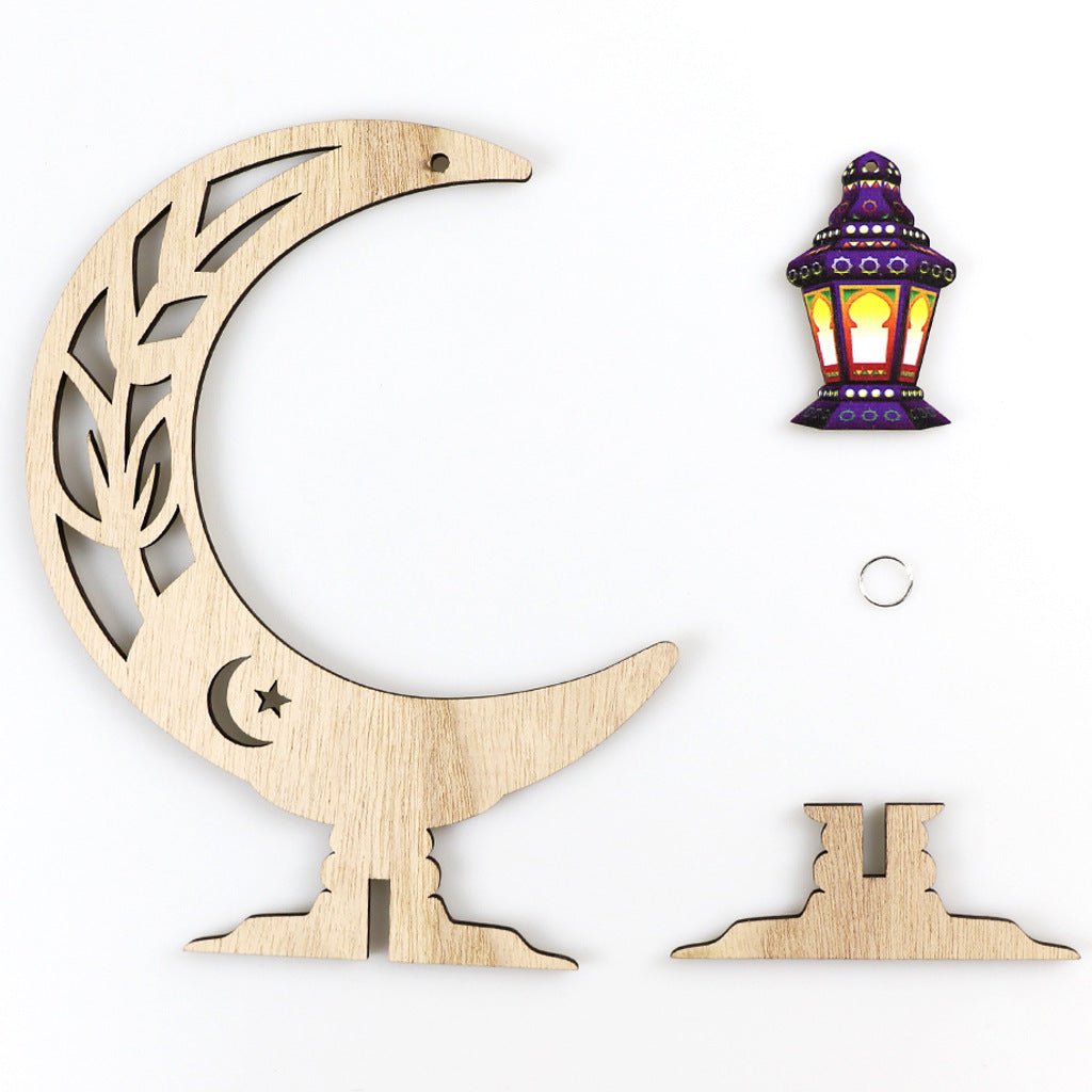 Ramadan Festival Kulbang Moon Painted Lantern Table Decoration Crafts